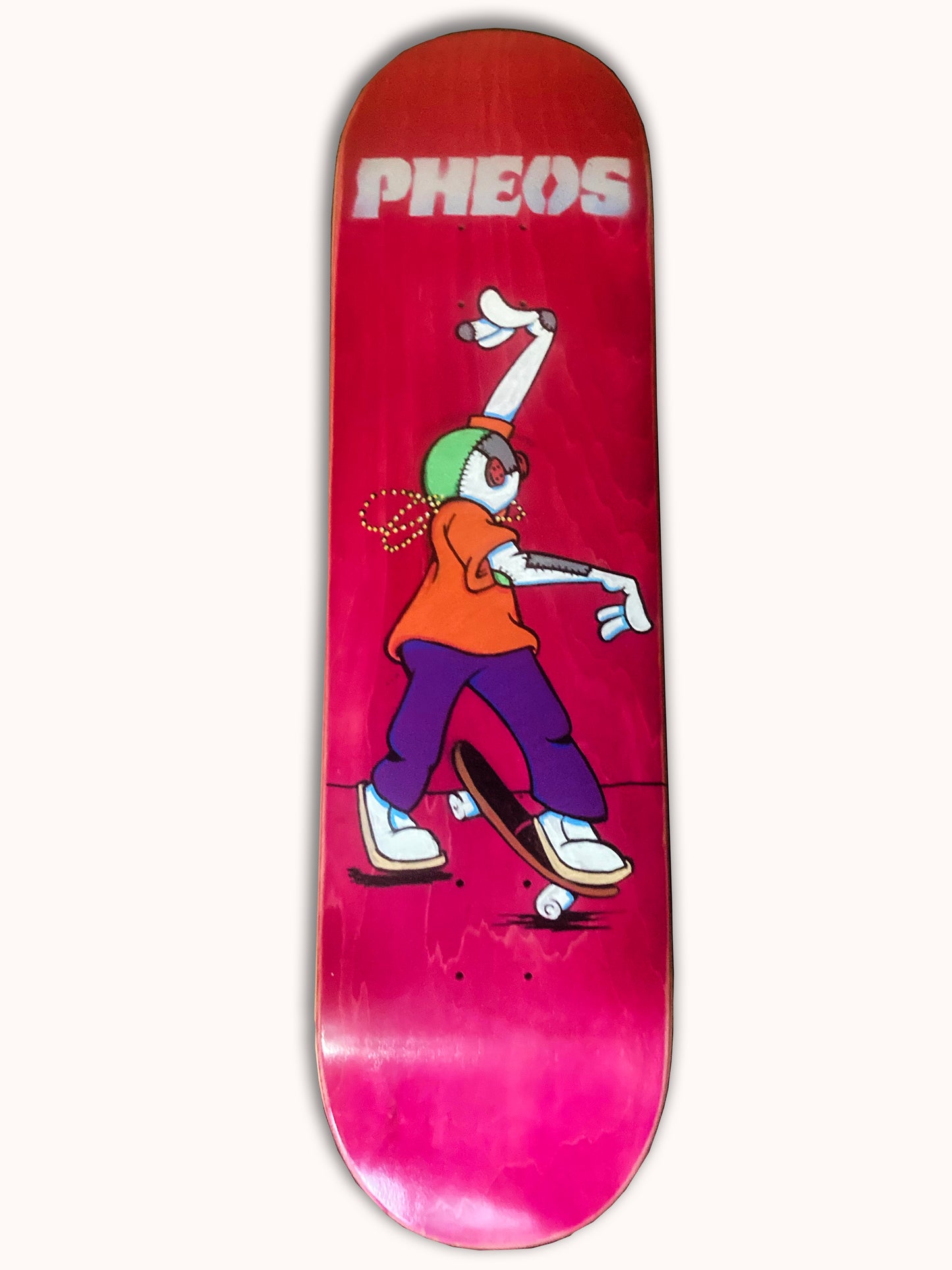 Hand-Painted Acrylic on Wood CoffeeGuy Nocomply Skateboard Deck (1 of 1)