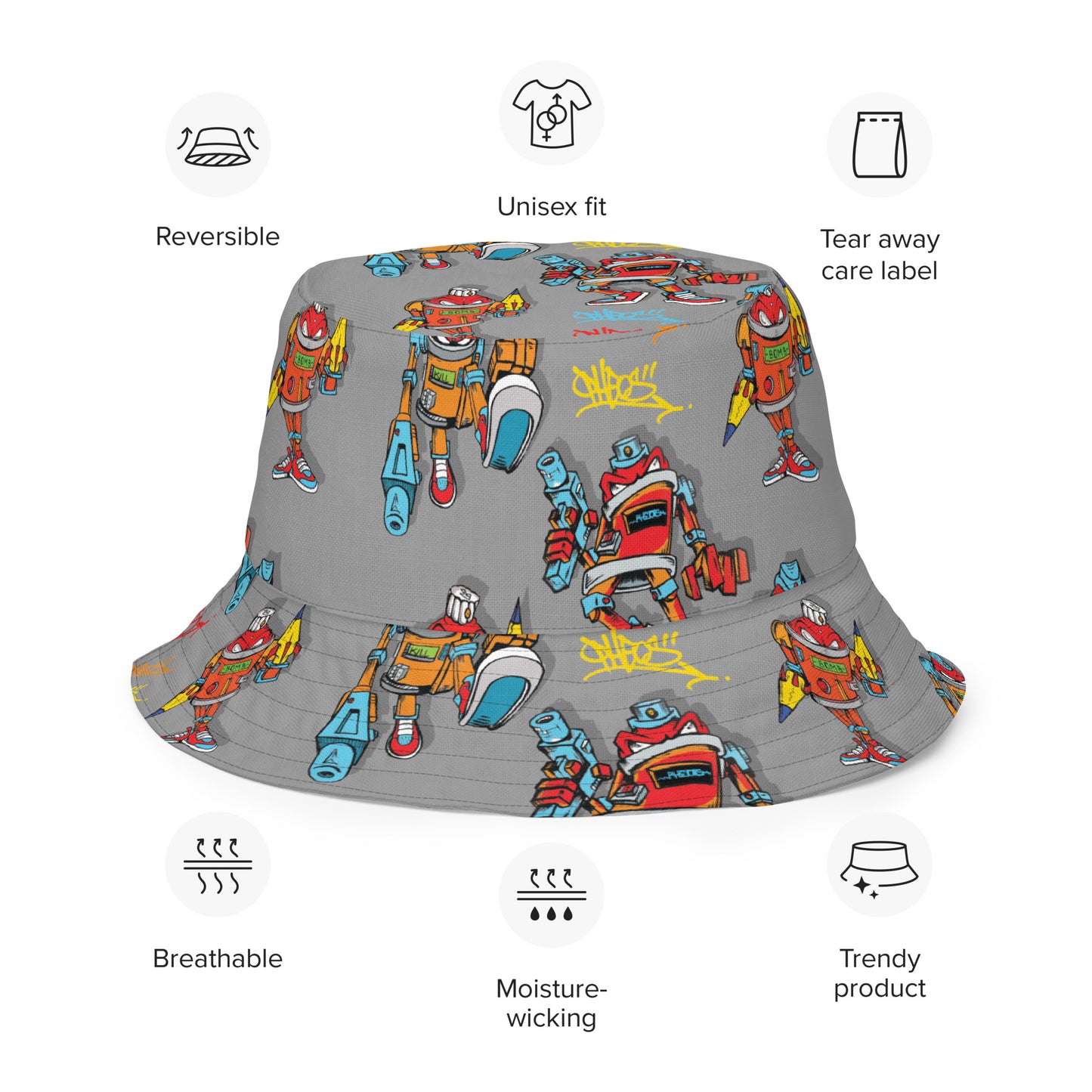 ROBOTS "GREY" BUCKET HAT