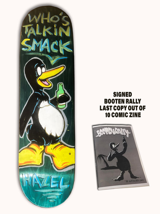 Hand-Painted 1 of 1 Boøten Rally Skateboard Deck + "Hunt for Beer Island" Zine