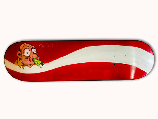 Hand-Painted 1 of 1 Skateboard Deck – ENJOY ?