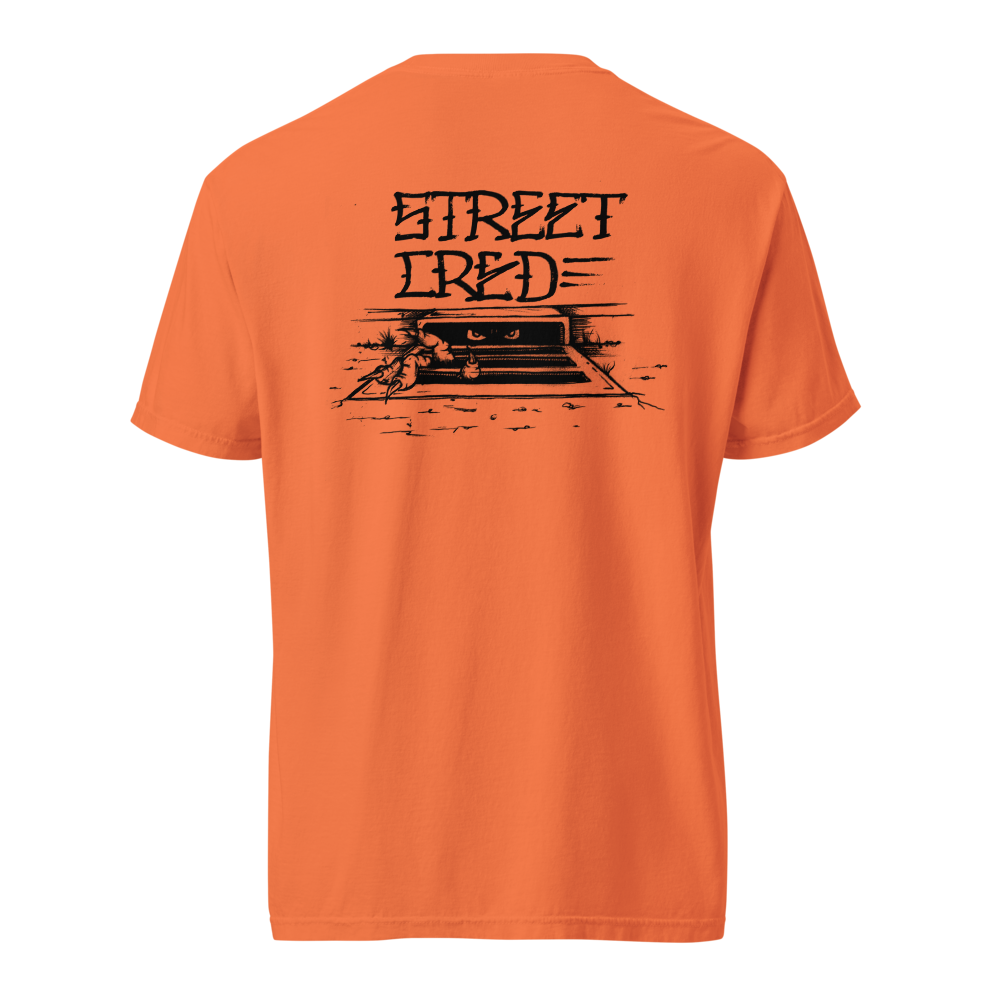 STREET CRED " CREEP " BLACK PRINT  garment-dyed heavyweight t-shirt