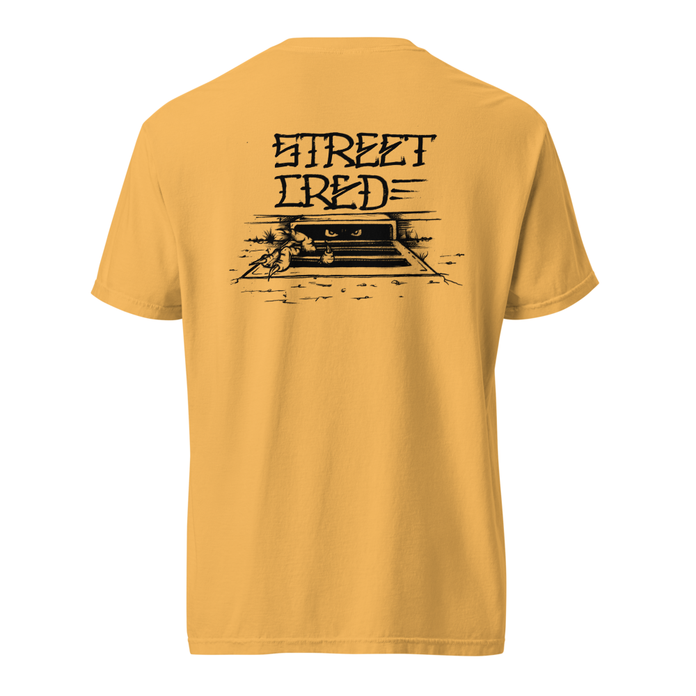 STREET CRED " CREEP " BLACK PRINT  garment-dyed heavyweight t-shirt