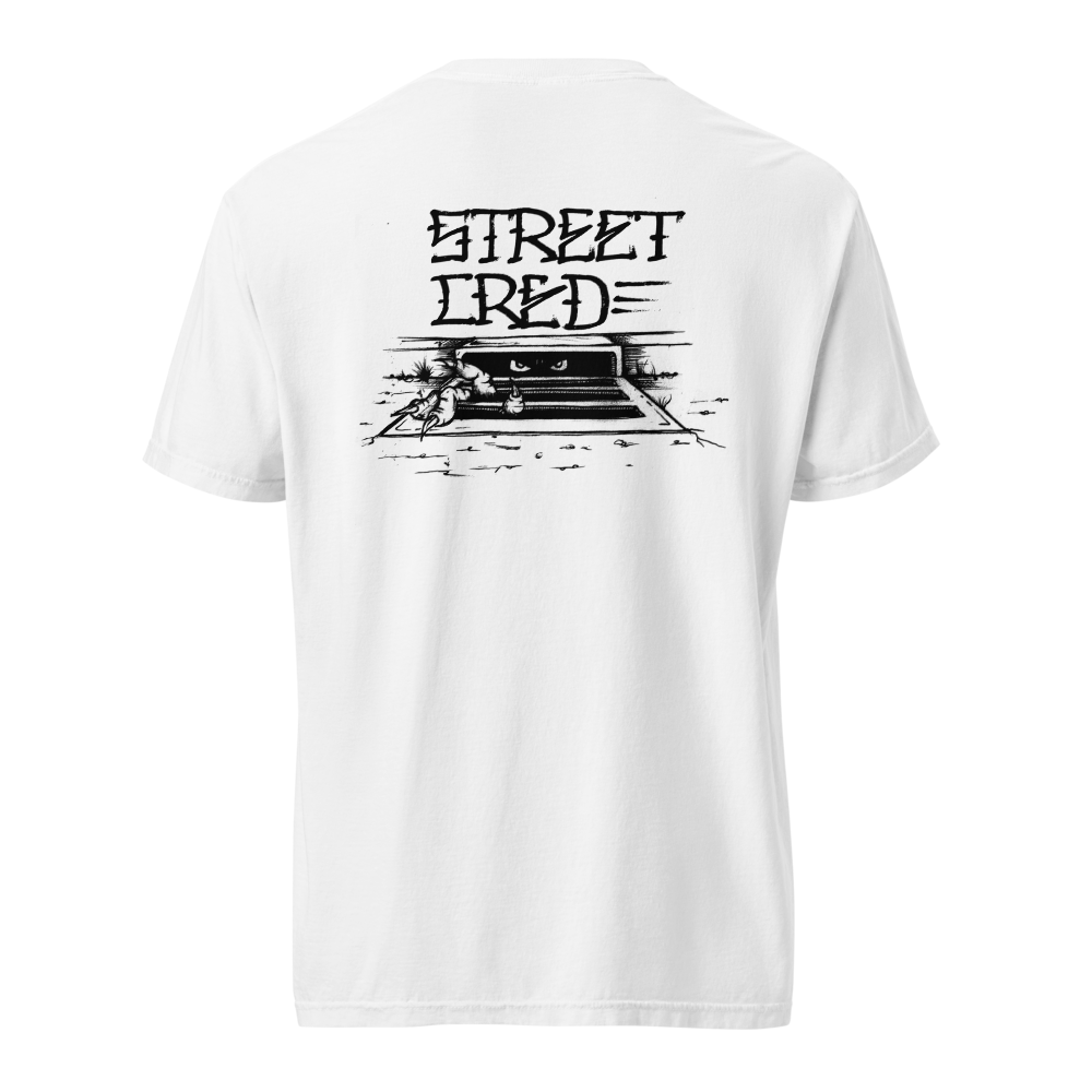 STREET CRED " CREEP " BLACK PRINT  garment-dyed heavyweight t-shirt